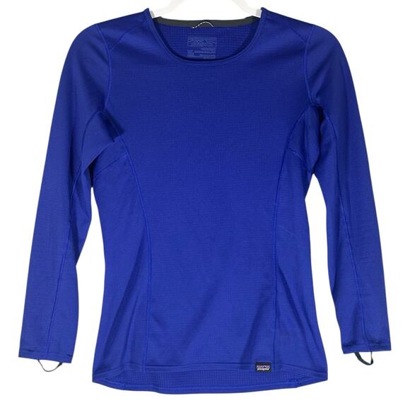 Patagonia XXS Midweight Capilene Long Sleeve Base Layer Polartec Crewneck Blue - Picture 1 of 9